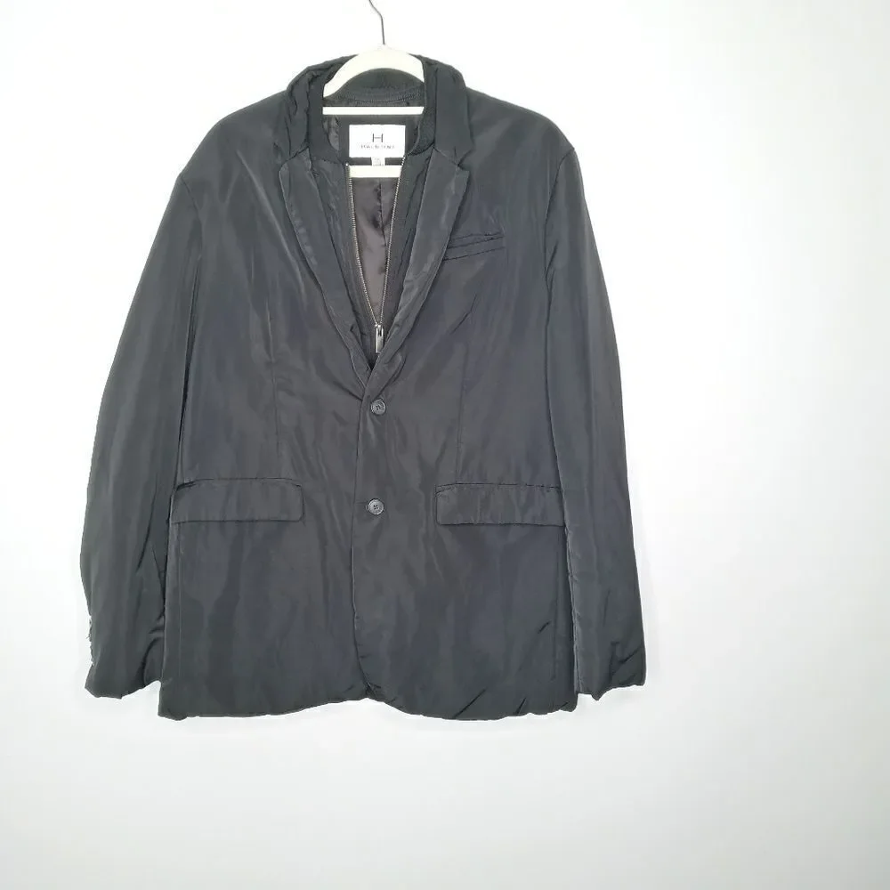Halston black zip up jacket size large